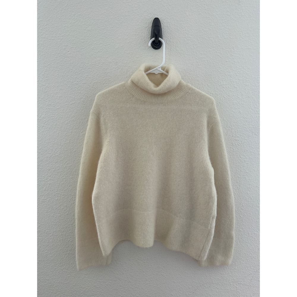 & Other Stories Cream Alpaca Wool Blend Turtleneck Sweater Minimalist Cozy S